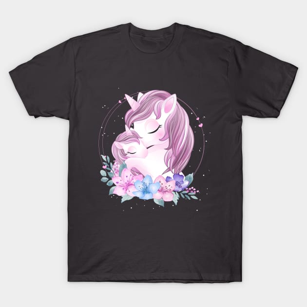 cute unicorn mother baby Tshirt T-Shirt by Tshirt lover 1